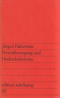 Habermas, Protestbewegung und Hochschulreform. (Umschlag)