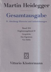 Heidegger, Gespräche. Das Eigentrum. Vier Hefte. (Umschlag)