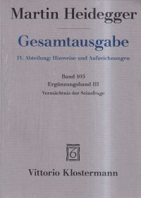 Heidegger, Vermächtnis der Seinsfrage. (Umschlag)