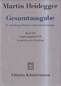 Heidegger, Vermächtnis der Seinsfrage. (Umschlag)