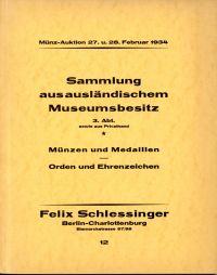 Felix Schlessinger Katalog 12: (Umschlag)