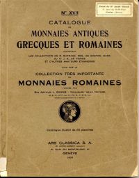 Ars Classica. Catalogue N° XVII : Monnaies Antiques Grecques et Romaines contena (Umschlag)