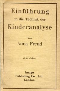 Freud, Einführung in die Technik der Kinderanalyse. (Umschlag)