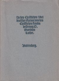 Luther, An den christlichen Adel Deutscher Nation (Umschlag)