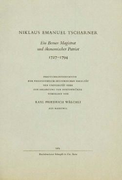 Wälchli, Niklaus Emanuel Tscharner. (Einband)