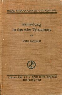 Eissfeldt, Einleitung in das alte Testament unter Einschluß der Apokryphen und P (Umschlag)
