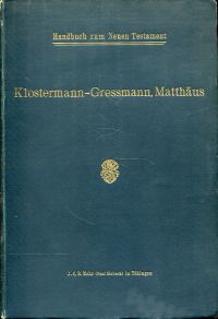 Klostermann, Handbuch zum Neuen Testament. (Umschlag)