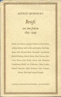Mombert, Briefe 1893 - 1942. (Umschlag)