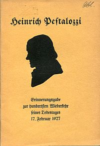 Reinhart, Erinnerungsgabe für die Schweizerjugend zur Pestalozzi-Gedächtnisfeier (Umschlag)