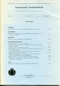 Annotazioni Numismatiche (Umschlag)
