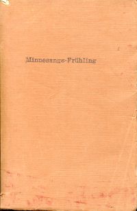 Vogt, Des Minnesangs Frühling. (Umschlag)