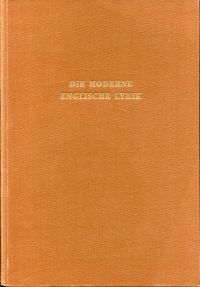 Oppel, Die moderne englische Lyrik. (Umschlag)