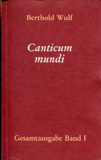 Wulf, Canticum Mundi (Umschlag)