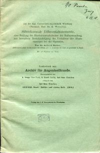Bader, Sklerokorneale Differentialtonometrie, eine Prüfung der Elastizitätsverhä (Umschlag)
