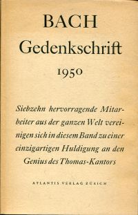 Matthaei, Bach-Gedenkschrift 1950. (Umschlag)