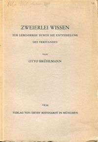 Brühlmann, Zweierlei Wissen. (Umschlag)