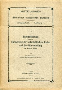 Mühlemann, Untersuchungen über die Entwicklung der wirtschaftlichen Kultur und d (Umschlag)