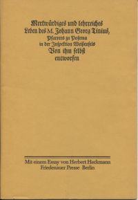 Tinius, Merkwürdiges und lehrreiches Leben des M. Johann Georg Tinius, Pfarrers (Umschlag)
