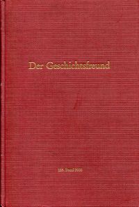 Der Geschichtsfreund, 153. Band 2000. (Umschlag)