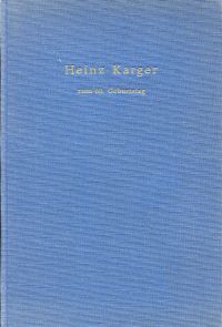 Karger, Heinz Karger zum 60. Geburtstag am 10. November 1955. (Umschlag)