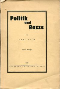 Helm, Politik und Rasse. (Umschlag)
