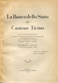 Conti, La Banco dello Stato del Cantone Ticino. (Umschlag)
