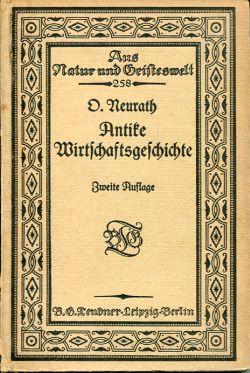 Neurath, Antike Wirtschaftsgechichte. (Einband)
