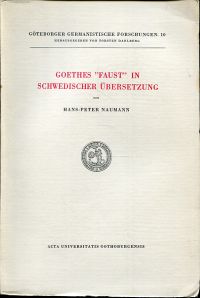 Naumann, Goethes "Faust" in schwedischer Übersetzung. (Umschlag)