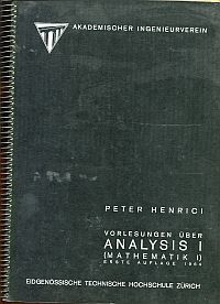 Henrici, Vorlesungungen über Analysis I (Mathematik I) (Umschlag)