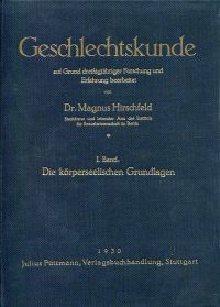 Hirschfeld, Geschlechtskunde auf Grund dreißigjähriger Forschung und Erfahrung. (Umschlag)