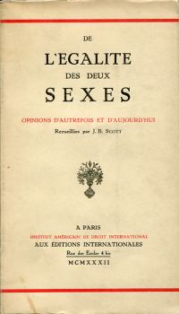 Scott, De l'egalité des deux sexes. (Umschlag)