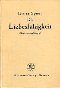 Speer, Die Liebesfähigkeit. (Umschlag)