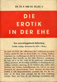 Velde, Die Erotik in der Ehe. (Umschlag)