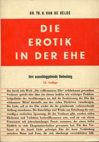 Velde, Die Erotik in der Ehe. (Umschlag)
