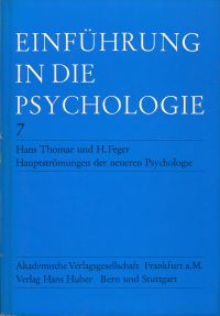 Thomae, Einführung in die Psychologie, Band 7: (Umschlag)