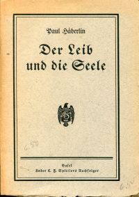 Häberlin, Der Leib und die Seele. (Umschlag)