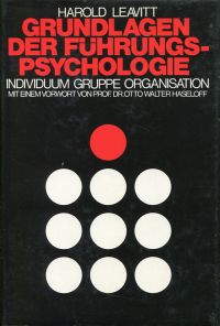 Leavitt, Grundlagen der Führungspsychologie. (Umschlag)