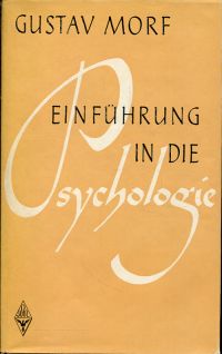 Morf, Einführung in die Psychologie. (Umschlag)