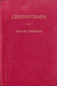 Spranger, Lebensformen. (Umschlag)