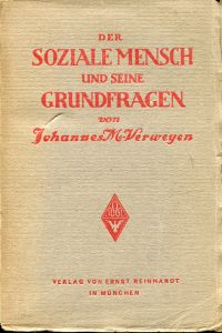 Verweyen, Der soziale Mensch und seine Grundfragen. (Umschlag)