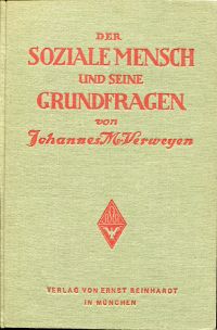 Verweyen, Der soziale Mensch und seine Grundfragen. (Umschlag)