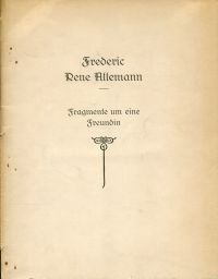 Allemann, Fragmente um eine Freundin. (Umschlag)