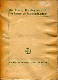 Breysig, Von Gegenwart und von Zukunft des deutschen Menschen. (Umschlag)