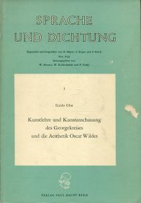Glur, Kunstlehre und Kunstanschauung des Georgekreises und die Aesthetik Oscar W (Umschlag)