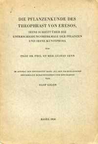 Senn, Die  Pflanzenkunde des Theophrast von Eresos. (Umschlag)