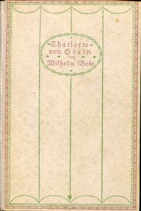 Bode, Charlotte von Stein. (Umschlag)