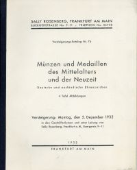 Münzen und Medaillen des Mittelalters und der Neuzeit. (Umschlag)