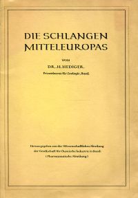 Hediger, Die Schlangen Mitteleuropas. (Umschlag)
