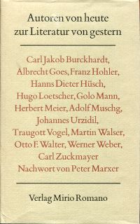 Autoren von heute zur Literatur von gestern. (Umschlag)