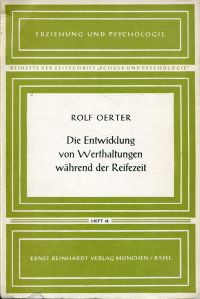 Oerter, Die Entwicklung von Werthaltungen während der Reifezeit. (Umschlag)
